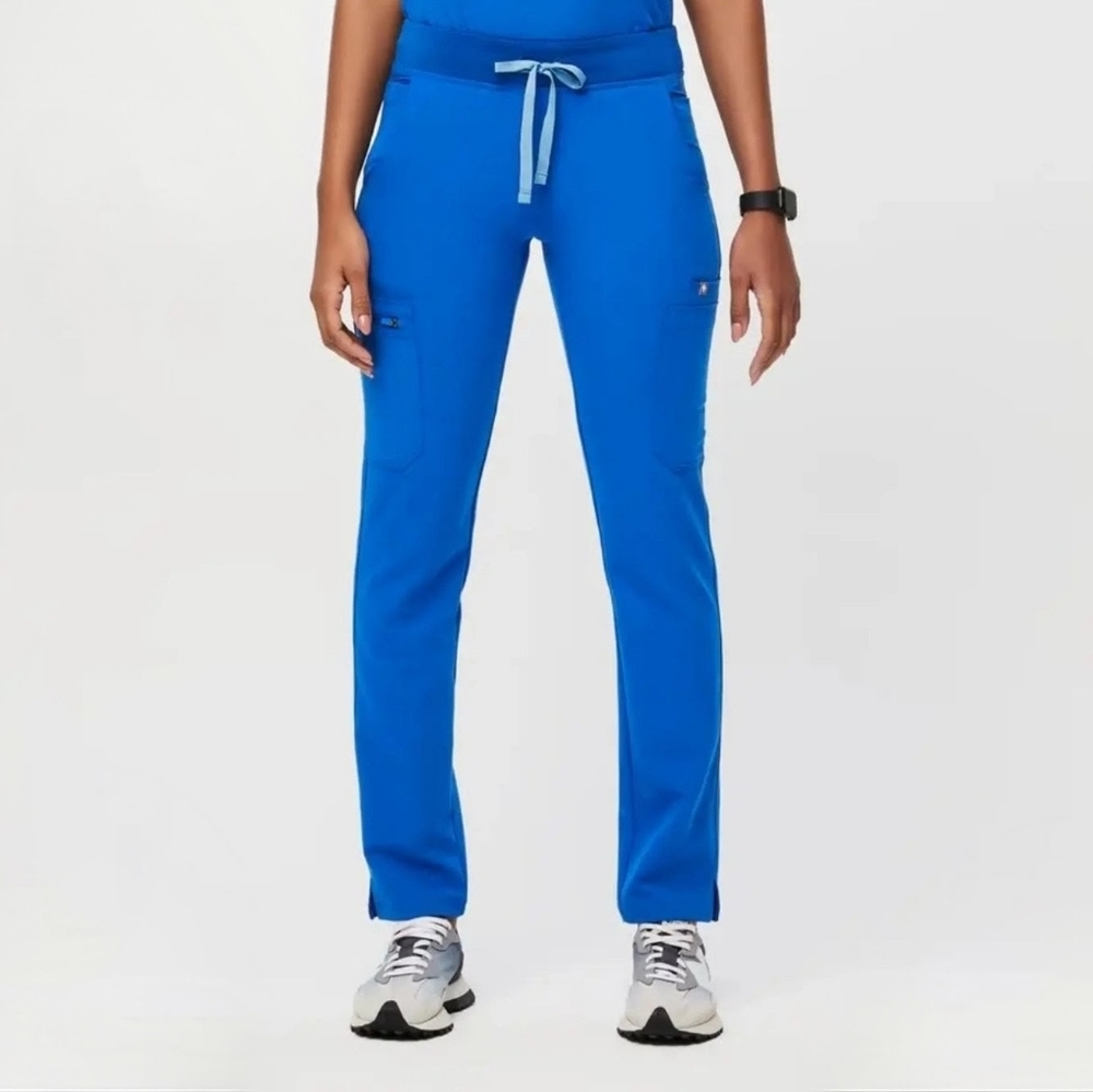 Figs Yola Yoga Skinny Scrub Pants Royal Blue XS